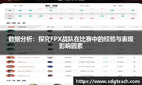 数据分析：探究FPX战队在比赛中的经验与表现影响因素